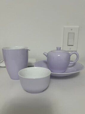 Rare lavender-colored tea sets - 4pcs